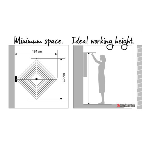 Brabantia WallFix WallMounted Clothes Drying Rack with Protective